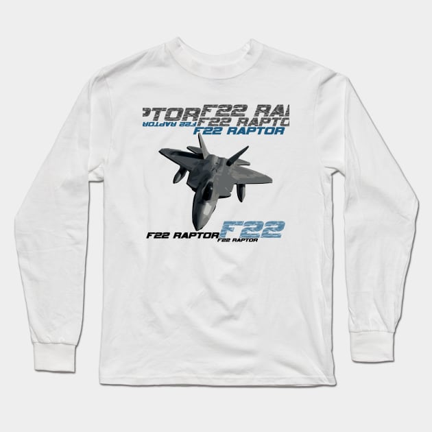 F22 Raptor Long Sleeve T-Shirt by Marko700m